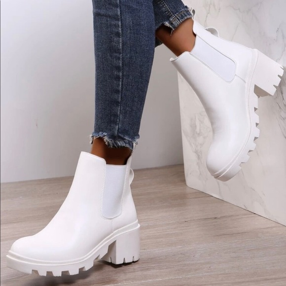 White Chelsea Ankle Boot - Picture 5 of 5